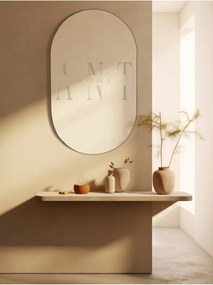 Stewehome Διακοσμητικός καθρέφτης τοίχου οβάλ Ασημί 90x50 cm