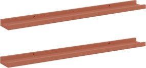 vidaXL Ράφι Τοίχου 2 pcs Κόκκινο 80 x 9 x 3 cm Επεξεργασμένο ξύλο