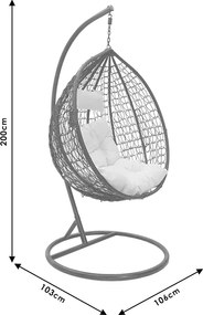 Κούνια Zafer pakoworld μέταλλο-pp καφέ-μαξιλάρι μπεζ