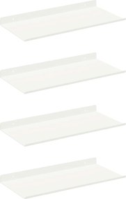vidaXL Πλωτό ράφι Επιτοίχιο 4 pcs Λευκός 40 x 18 x 2,5 εκ. Ατσάλι