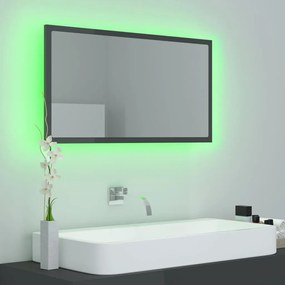 Καθρέφτης Μπάνιου με LED Γυαλ. Γκρι 80x8,5x37 εκ. Ακρυλικός - Γκρι