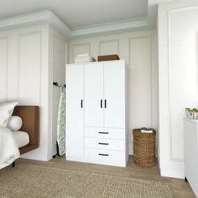 Τριφυλλη Ντουλαπα Λευκο Ματ EASY 1600 47x90x174.8