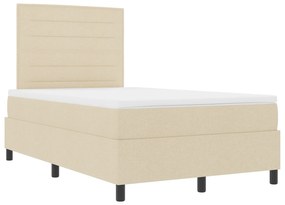 vidaXL Κρεβάτι με Ελατήρια  με Μαξιλάρι Κρέμα 120x200 εκ. Ύφασμα