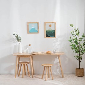 Σκαμπό Nextdeco Natural μασίφ ξύλο Υ46,5xØ34,5εκ.