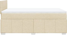 vidaXL Κρεβάτι Boxspring με Στρώμα Κρεμ 120x200 εκ. Υφασμάτινο