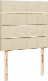 vidaXL Κρεβάτι Boxspring με Στρώμα Κρεμ 80 x 200 εκ. Υφασμάτινο