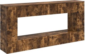 vidaXL Τραπέζι κονσόλας Ριγέ Καπνιστή Δρυς 155 x 29 x 74 εκ.