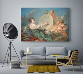 Αναγεννησιακός πίνακας σε καμβά με γυναίκα και αγγελάκια KNV768 120cm x 180cm Μόνο για παραλαβή από το κατάστημα