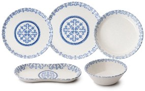 Σερβίτσιο Πιάτα Φαγητού (Σετ 27Τμχ) 721NBL3154 White-Blue Hermia 27 τμχ Porcelain
