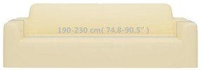 vidaXL Κάλυμμα 3θέσιου Καναπέ Ελαστικό Κρεμ από Πολυεστερικό Ζέρσεϊ
