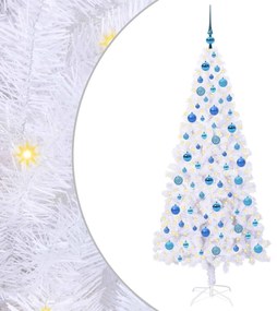 vidaXL Τεχνητό Χριστουγεννιάτικο Δέντρο Λευκό 180 cm PVC και Ατσάλι