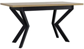 Τραπέζι Επεκτεινόμενο Ikonic II 162704509 140/180x80x79cm Sonoma-Black Μέταλλο,Ξύλο