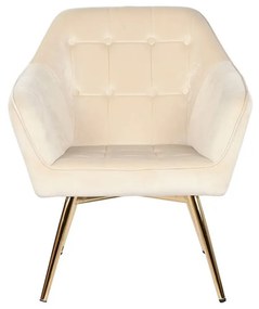 Κάθισμα DKD Home Decor Κρεμ Χρυσό Μέταλλο 74 x 74 x 90 cm