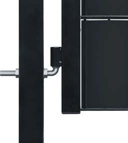 vidaXL Πόρτα Περίφραξης από PVC και Ατσάλι Ανθρακί 100x164 εκ.