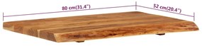 vidaXL Πάγκος Μπάνιου 80x52x3,8 εκ. από Μασίφ Ξύλο Ακακίας