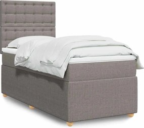 vidaXL Κρεβάτι Boxspring με Στρώμα Taupe 90x200 εκ. Υφασμάτινο