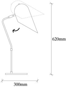 Επιτραπέζιο φωτιστικό Elefant 892OPV1122, 62x30 cm, Μεταλλική βάση, Μαύρο / χρυσό