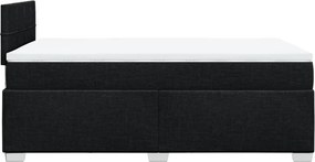 vidaXL Κρεβάτι Boxspring με Στρώμα Μαύρο 120x190 εκ. Υφασμάτινο