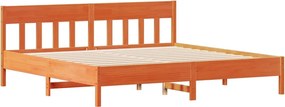 vidaXL Σκελετός Κρεβ. Χωρίς Στρώμα Καφέ Κεριού 200x200 εκ Μασίφ Πεύκο