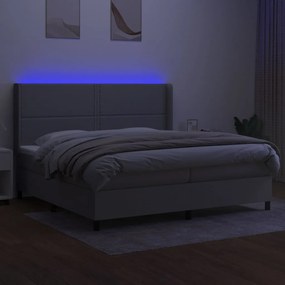 ΚΡΕΒΑΤΙ BOXSPRING ΜΕ ΣΤΡΩΜΑ &amp; LED ΑΝ.ΓΚΡΙ 200X200ΕΚ. ΥΦΑΣΜΑΤΙΝΟ 3138261