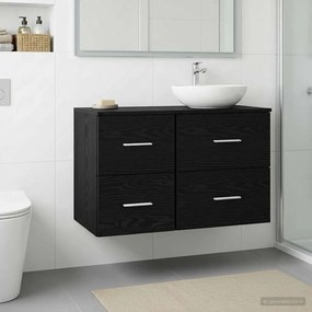 vidaXL Ντουλάπι Μπάνιου Ενδιάμεσο Μαύρη Δρυς 30 x 41 x 50 εκ.