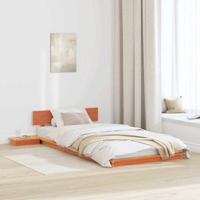 vidaXL Κρεβάτι με κομοδίνα Καφέ 90x190 εκ Μασίφ ξύλο