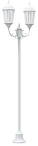 vidaXL Φωτιστικό Κήπου Πόλου 2-Lamp E27 Λευκό 220 εκ Αλουμίνιο