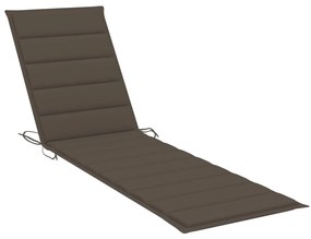 vidaXL Ξαπλώστρα από Μασίφ Ξύλο Teak με Τραπέζι και Μαξιλάρι