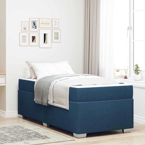 vidaXL Σκελετός Κρεβατιού με στρώμα Μπλε 80 x 200 cm ύφασμα