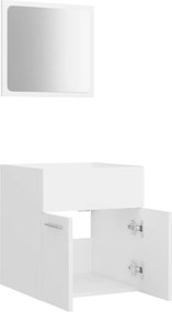 vidaXL Έπιπλα Μπάνιου Σετ 2 Τεμαχίων Λευκό από Μοριοσανίδα