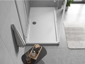 Mexen Flow ορθογώνιος ντους slim 160 x 100 cm, λευκή γυαλάδα - 46R101016