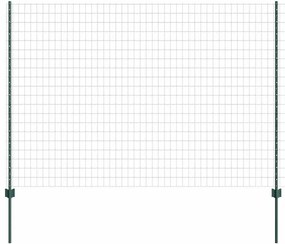 vidaXL Φράχτης με Στήλες. Πράσινο 1.5 x 10 m Ατσάλι