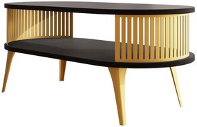 Τραπεζάκι σαλονιού Fikoli II-Μαύρο - Χρυσό