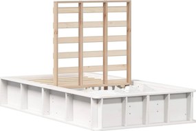 vidaXL Σκελετός Κρεβατιού Λευκό 75 x 190 cm Στερεά ξυλεία πεύκου
