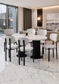 Stewehome Σετ Τραπεζαρίας Bohem Μάρμαρο Λευκό Μαύρο 170x90x75 cm