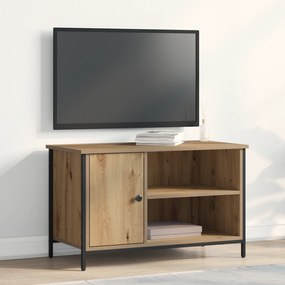 vidaXL Ντουλάπι τηλεόρασης Artisan Oak 80x40x50 εκ Επεξεργασμένο ξύλο και Ατσάλι