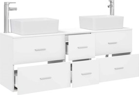 vidaXL Σετ Ντουλαπιών Μπάνιου 3 τμχ. Λευκό 53 x 34,5 x 63 εκ.