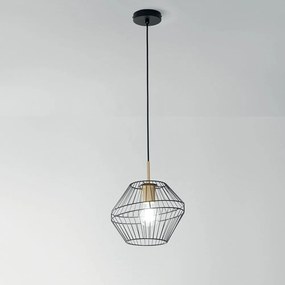 Φωτιστικό Οροφής Κρεμαστό I-Kiko-S25 E27 150x25x25 Black-Gold Luce Ambiente Design