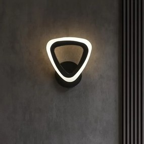 Stewehome Μοντέρνο Απλίκα Μαύρο με LED 3 Χρωμάτων Σετ 2 Τεμάχια 15x20 cm