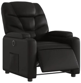 vidaXL Πολυθρόνα Ανακλινόμενη Ηλεκτρική Μαύρη από Συνθετικό Δέρμα