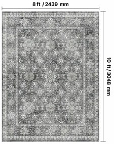 VEVOR Large Area Rug 8x10 ft Anti-Skid and Tear-Resistant Floor Mat Vintage Gray