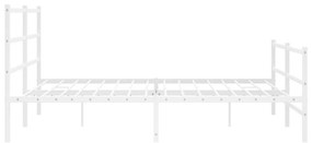 Πλαίσιο Κρεβατιού με Κεφαλάρι/Ποδαρικό Λευκό 180x200εκ. Μέταλλο - Λευκό