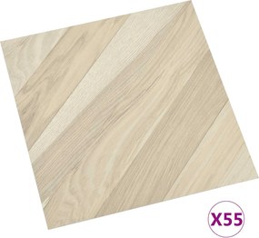 vidaXL Πλάκες Δαπέδου 55 pcs Μπεζ 5,11 τ.μ. PVC