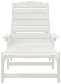 vidaXL Ξαπλώστρες 2 τεμ Λευκή 162x53x98.5 εκ HDPE