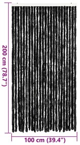 vidaXL Σήτα Πόρτας Ανθρακί 100x200 εκ. από Σενίλ