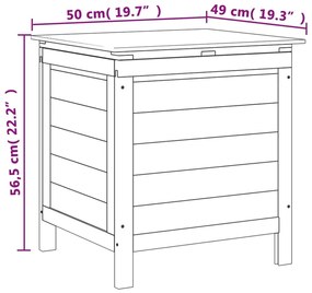 Μπαούλο Αποθήκευσης Κήπου 50x49x56,5 εκ. από Μασίφ Ξύλο Ελάτης - Καφέ