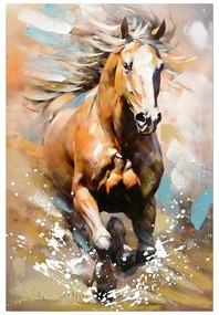 Πίνακας σε καμβά Horse Inart 60x3x90εκ