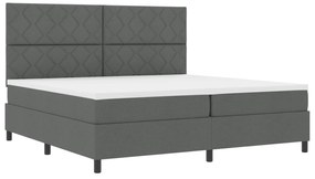 vidaXL Κρεβάτι Box Spring με Στρώμα Σκούρο Γκρι 200x200 εκ Ύφασμα