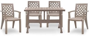 Τραπεζαρία Callan (Σετ 5Τμχ) 0226722 120x70cm Cappuccino Four Seater