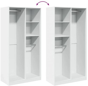 vidaXL Ντουλάπα Λευκή 100x50x200 εκ. από Επεξεργασμένο Ξύλο